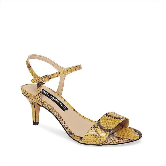 Karl Lagerfeld Paris Demas Snakeskin Effect Sandal - Picture 1 of 8